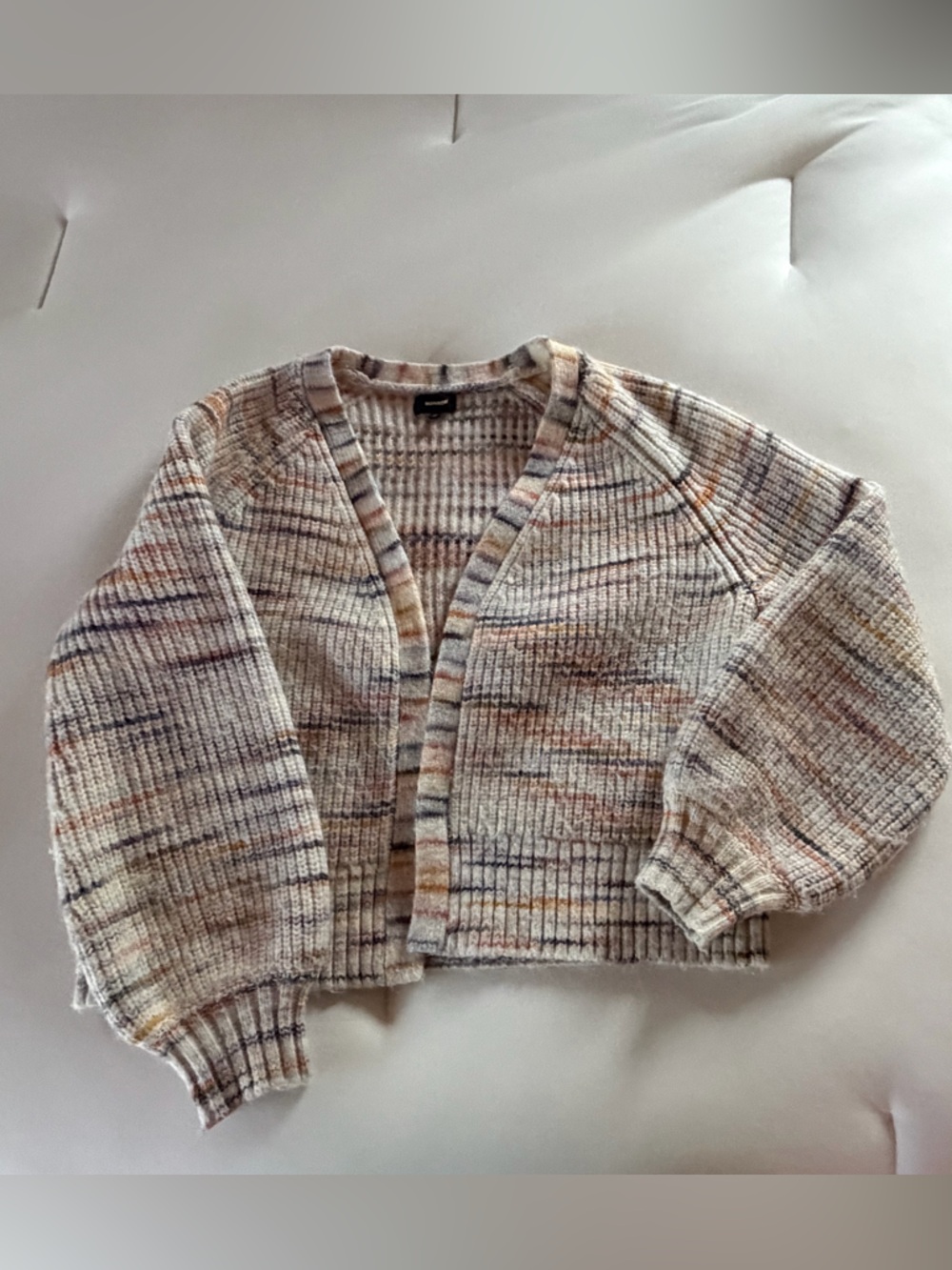 Monrow Cream Multicolor Striped Knit Sweater